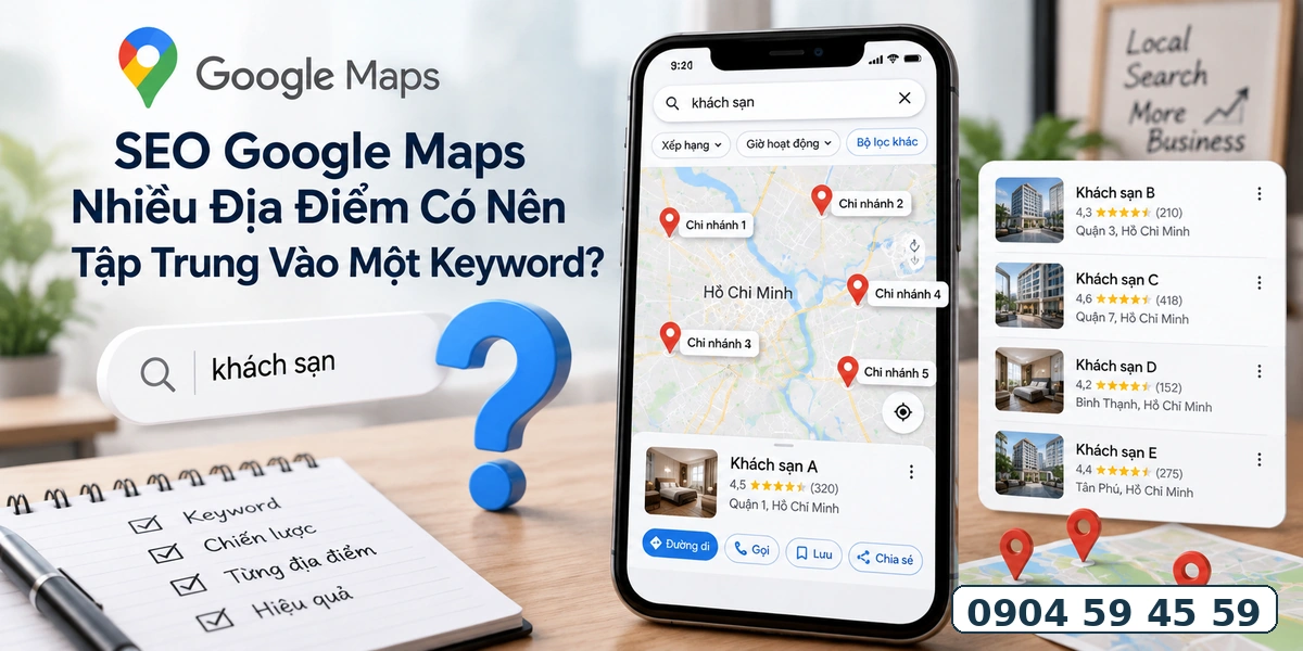 SEO GOOGLE MAPS NHIỀU ĐỊA ĐIỂM CÓ NÊN TẬP TRUNG VÀO MỘT KEYWORD?