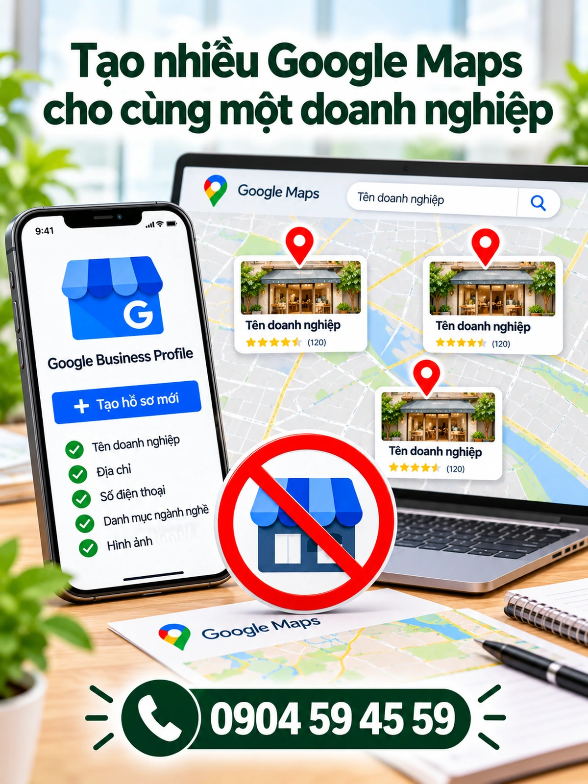 Tạo nhiều Google Maps cho cùng một doanh nghiệp