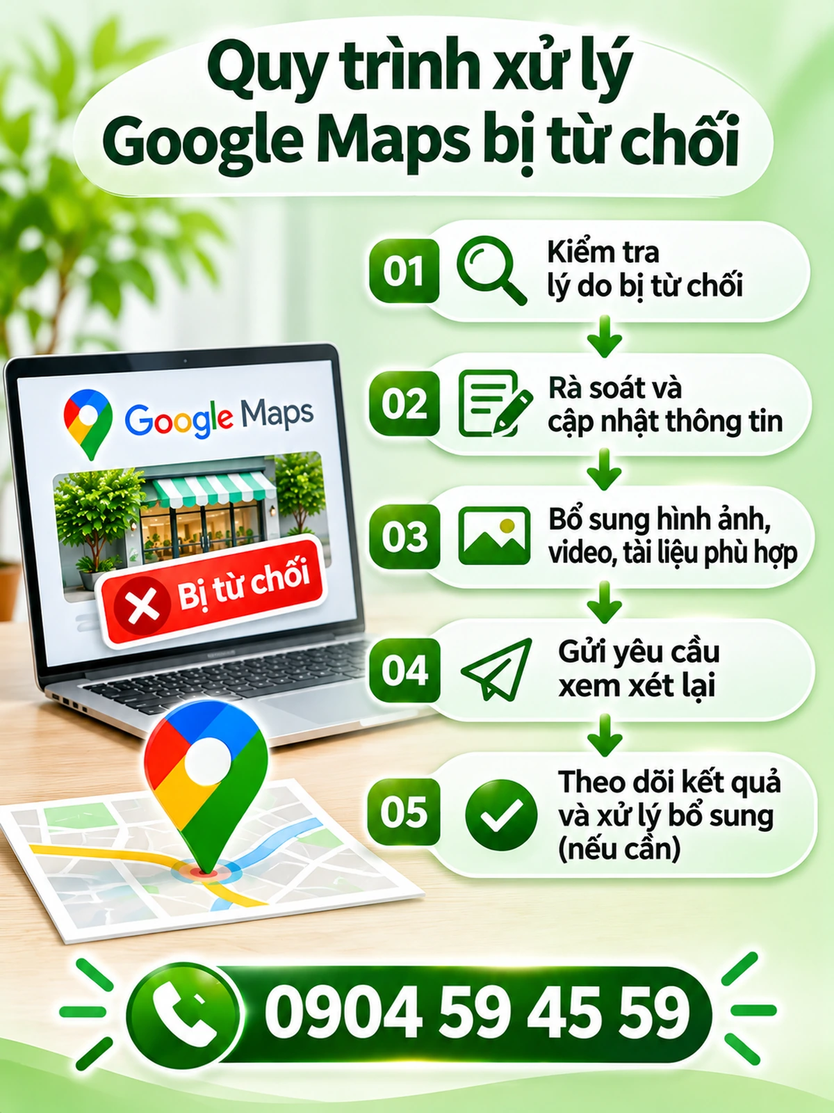 Quy trình xử lý Google Maps bị từ chối