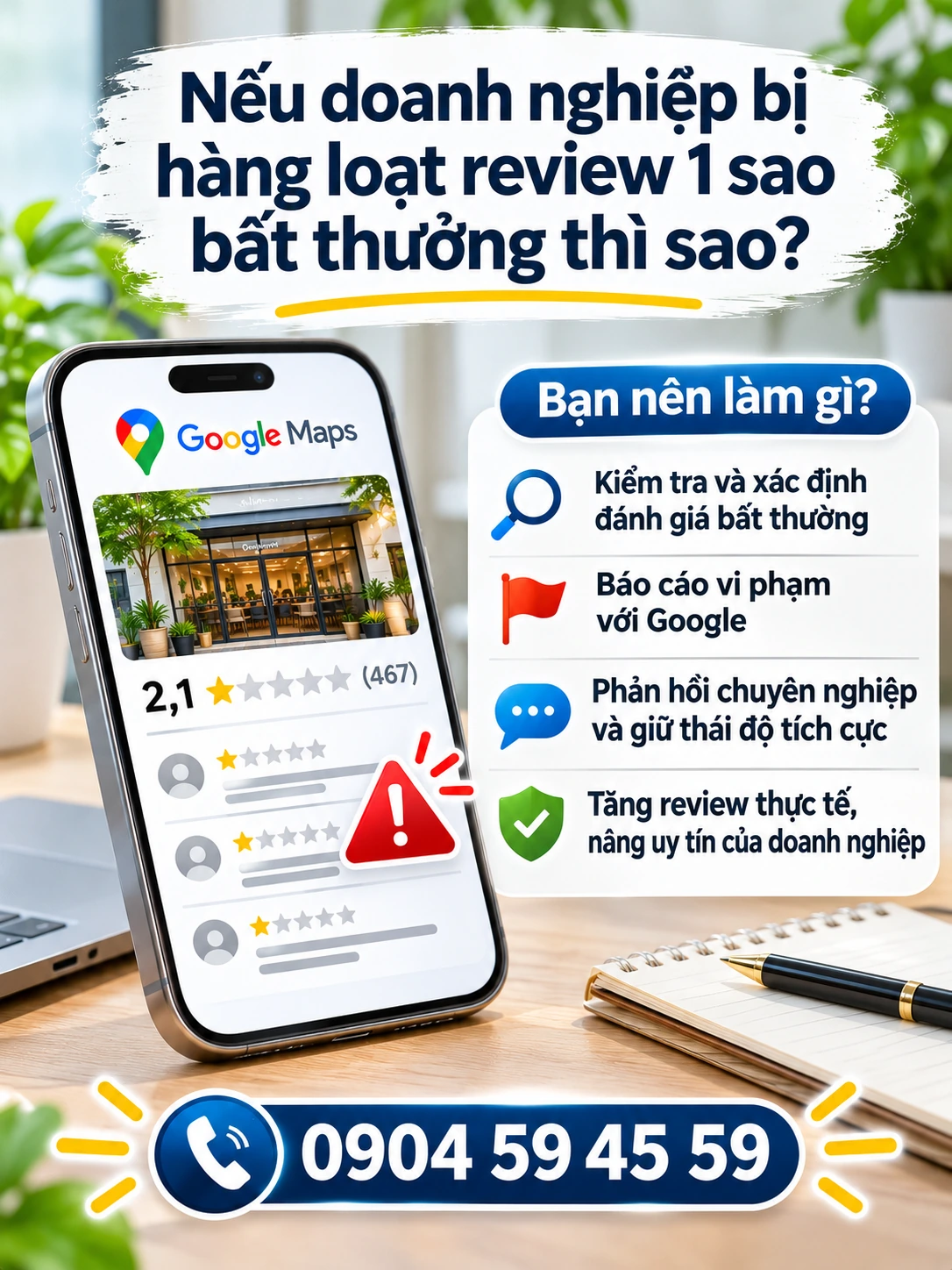 Nếu doanh nghiệp bị hàng loạt review 1 sao bất thường thì sao?