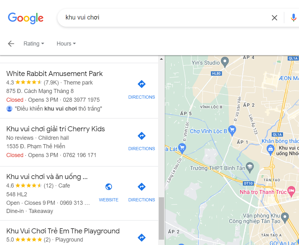 Chăm sóc địa điểm Google Map