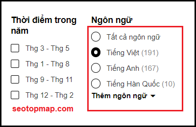 ngôn ngữ review trên TripAdvisor