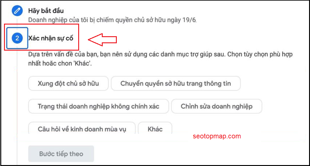 địa điểm google map bị mất quyền quản trị