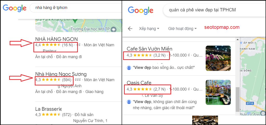 thu hút khách hàng từ google map
