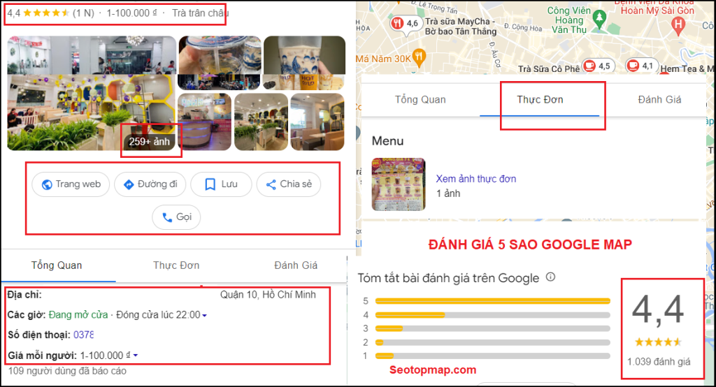 quảng cáo thông tin doanh nghiệp cửa hàng trên Maps