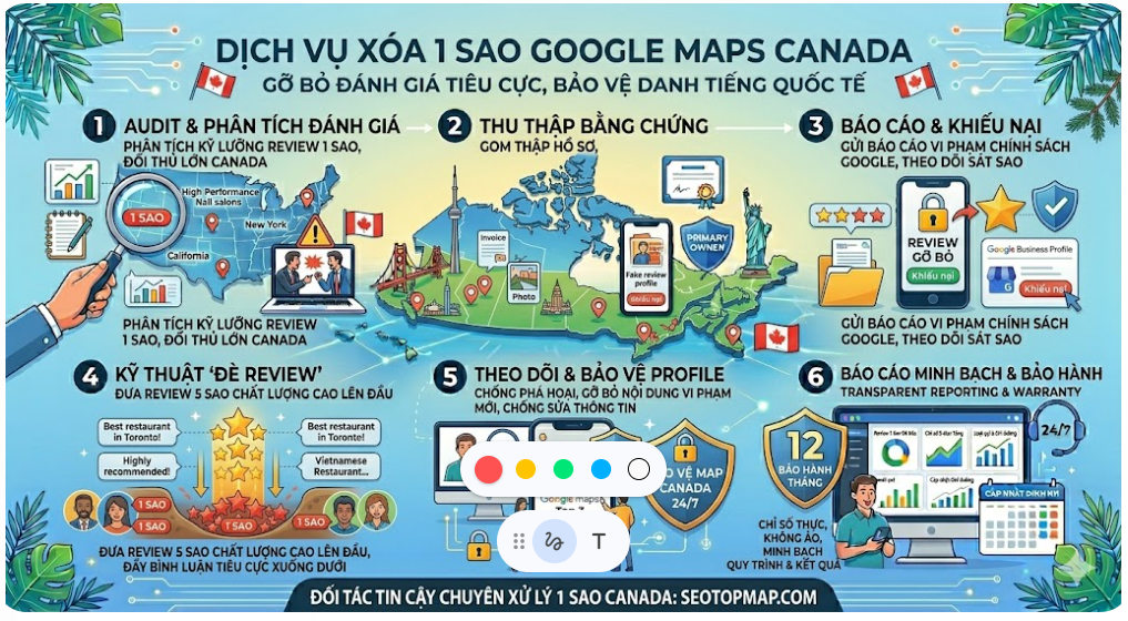 DỊCH VỤ XÓA 1 SAO GOOGLE MAP TẠI CANADA