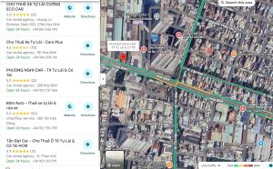 GOOGLE MAP DỊCH VỤ THUÊ XE TỰ LÁI