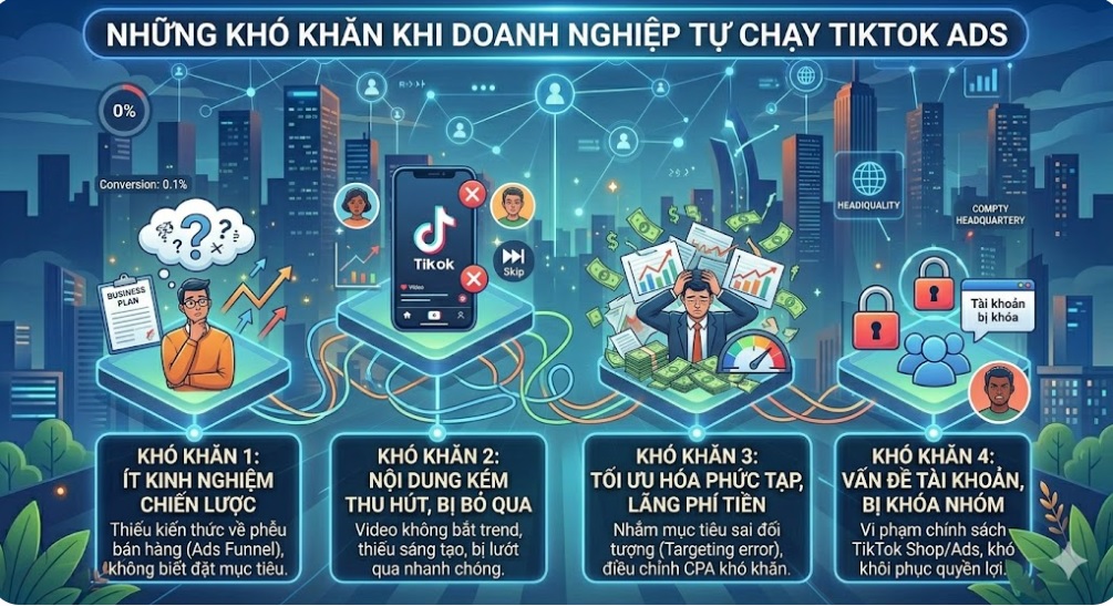 NHỮNG KHÓ KHĂN KHI BẠN TỰ CHẠY QUẢNG CÁO TIKTOK