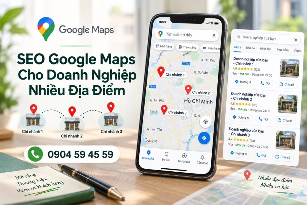 SEO GOOGLE MAPS CHO DOANH NGHIỆP NHIỀU ĐỊA ĐIỂM