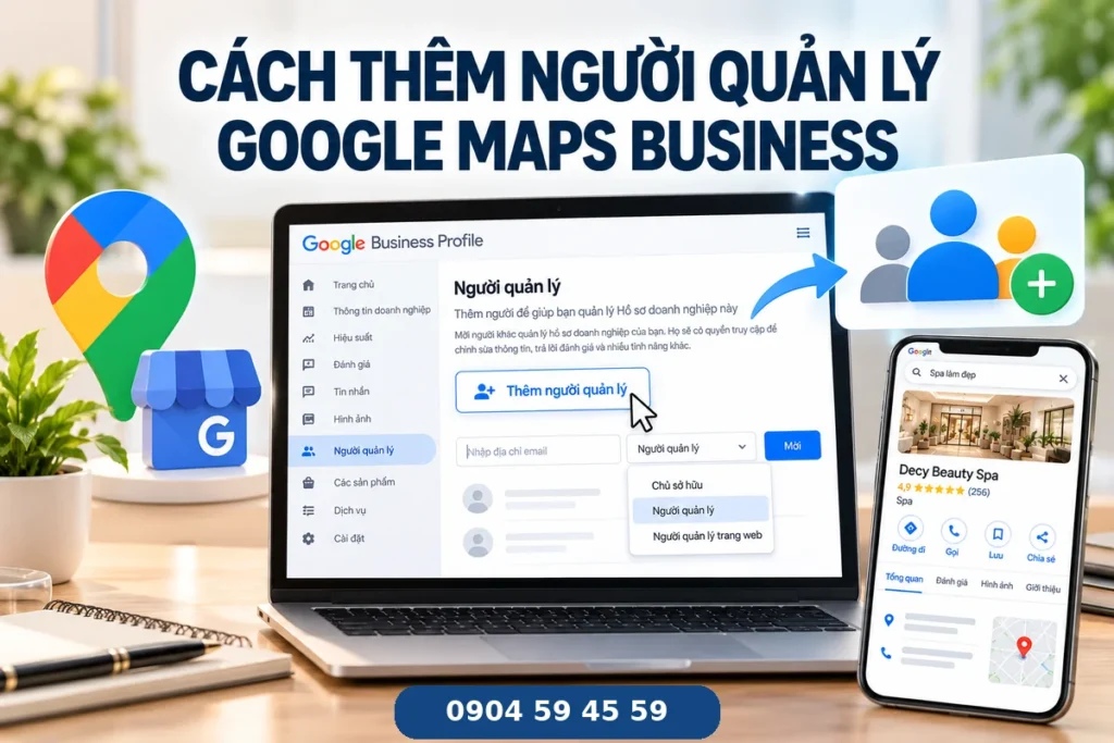 Cách thêm người quản lý Google Maps Business