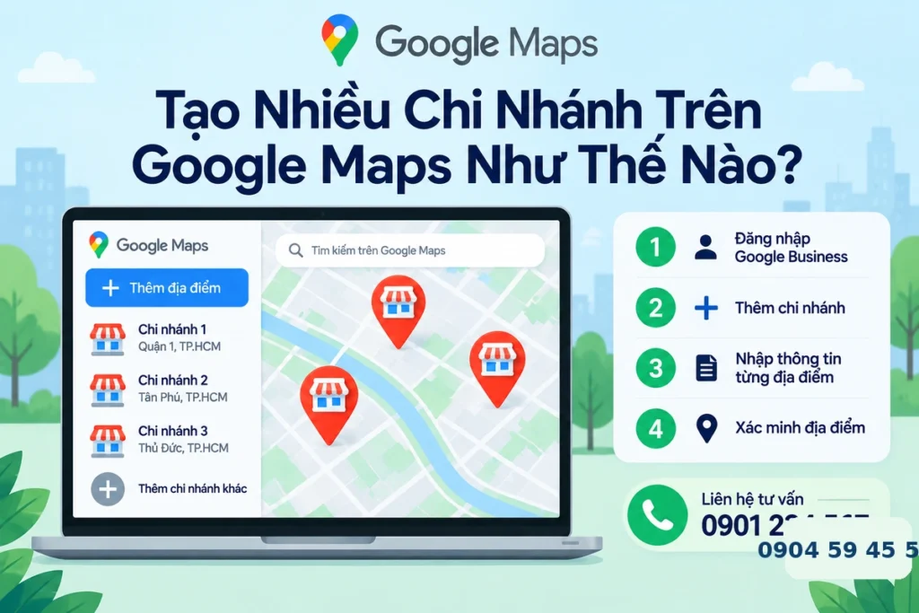 Tạo Nhiều Chi Nhánh Trên Google Maps Như Thế Nào?